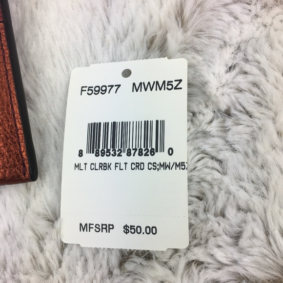 Coach Metallic Flat Card Case - Picture 6 of 6